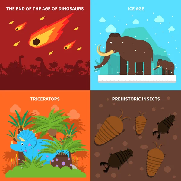 Conjunto de conceptos de dinosaurios — Archivo Imágenes Vectoriales