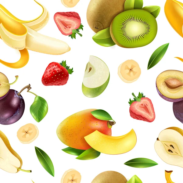 Meyve çilek Dikişsiz renkli desen — Stok Vektör