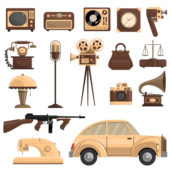 Retro Objects Set — ストックベクタ