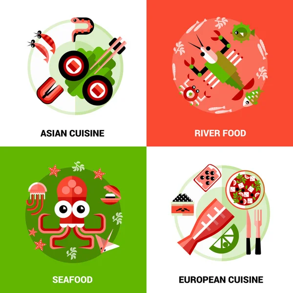 Concepto de diseño de mariscos — Vector de stock