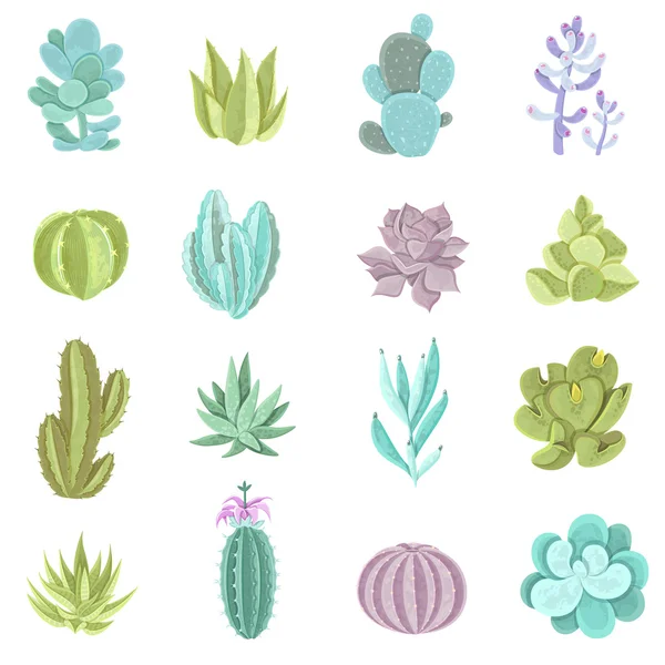 Cactus Icons Set — Stockvector