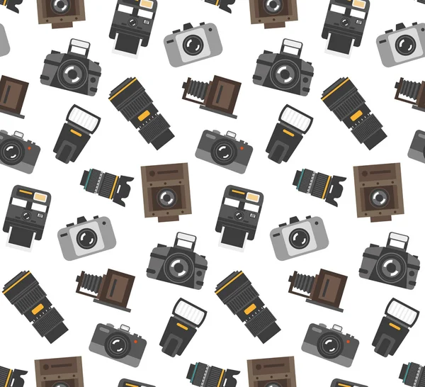 Photography gear seamless pattern — Stock Vector