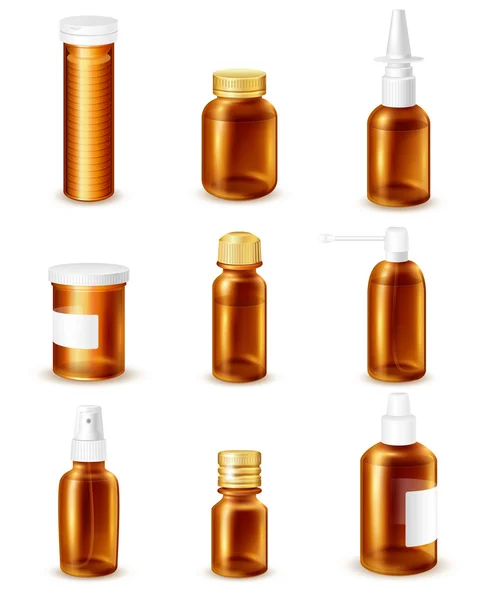Farmaceutische flessen set — Stockvector