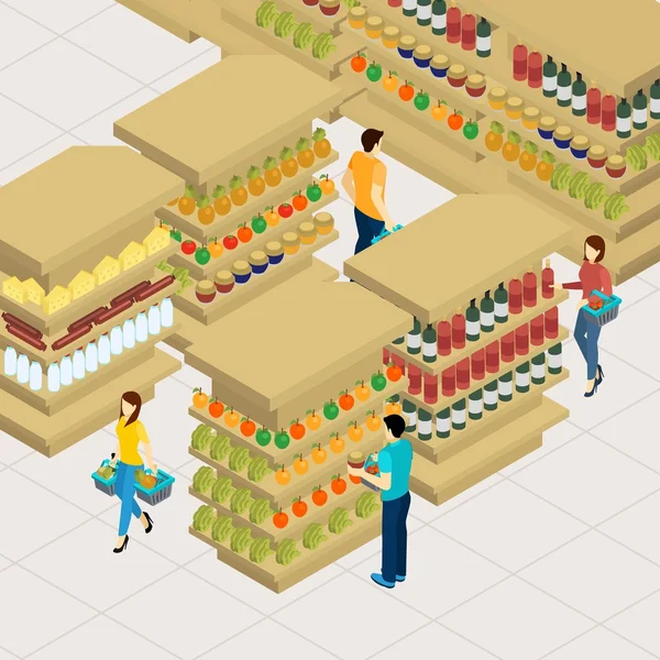 People Shopping Illustration — 图库矢量图片