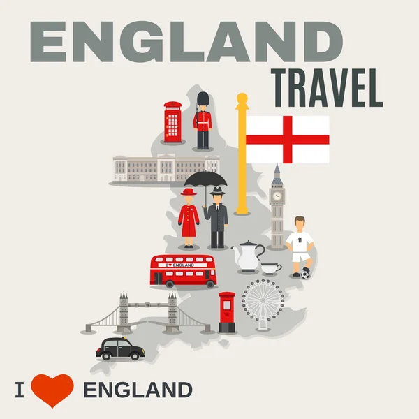 Engeland cultuur voor reizigers Poster — Stockvector