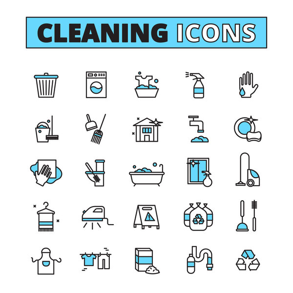 Cleaning Hand Drawn Icon Set