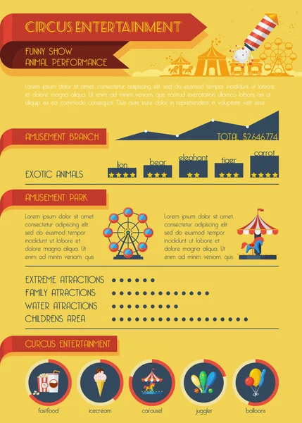 Cirkus infografiky sada — Stockový vektor
