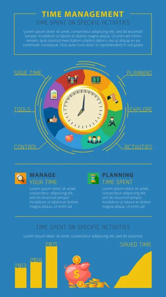 Time Management Tips Infographic affisch — Stock vektor