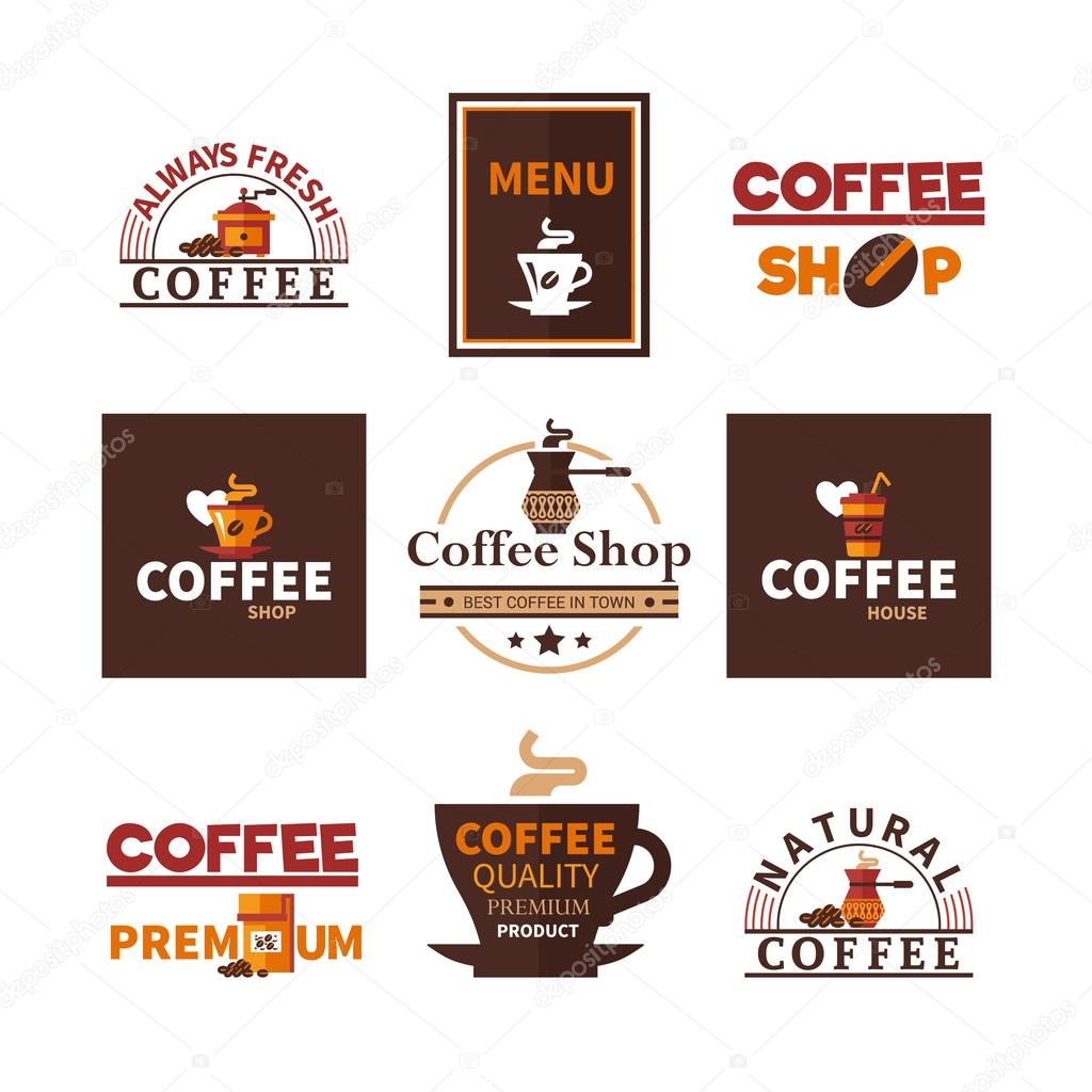 Coffee Shop Cafe Design Emblems Collection