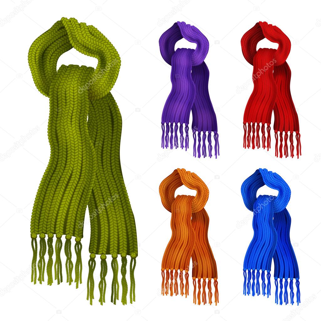 Knitted scarf color set