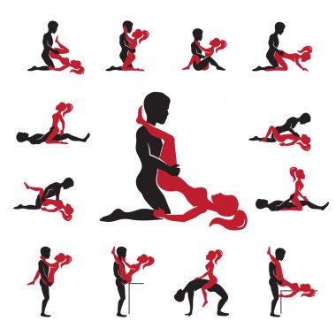 Aşk pozisyonlar Icons Set