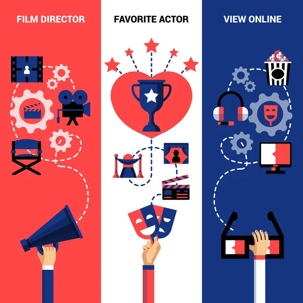 Bandiere verticali del Festival del Cinema — Vettoriale Stock