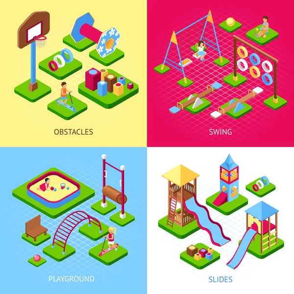 Playground 2x2 Images Set — Stock Vector