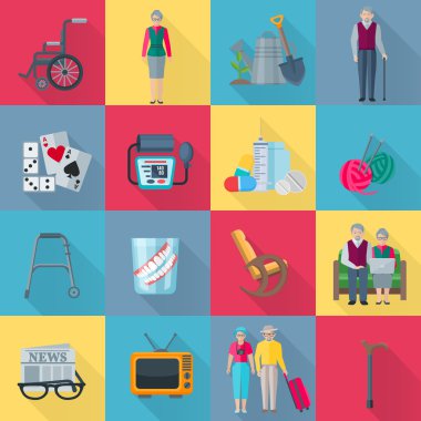 Pensioners Icons Set