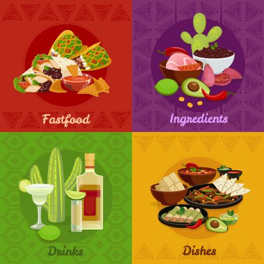 Mexican Foof 4 Flat Icons Banner