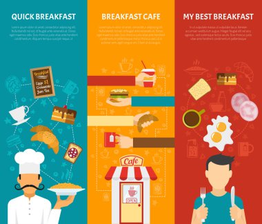 Breakfast Vertical Banners Set