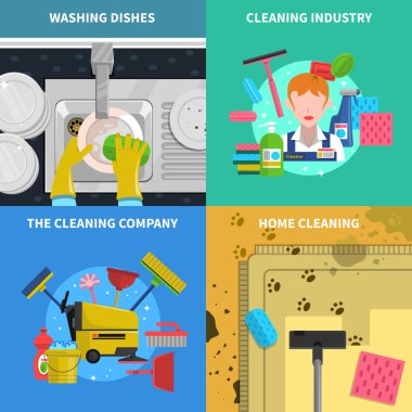 Cleaning Concept Icons Set