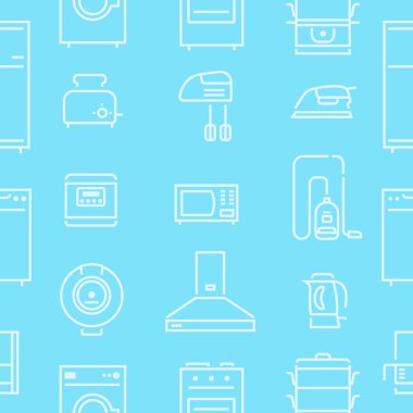 House Appliances Lines Seamless Pattern