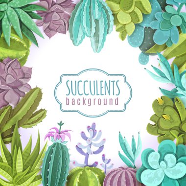 Succulents Background Illustration
