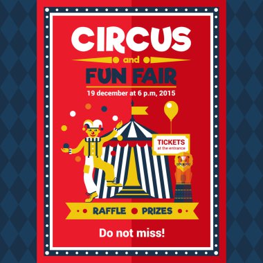 Sirk eğlence Fuarı Carnival Poster kırmızı