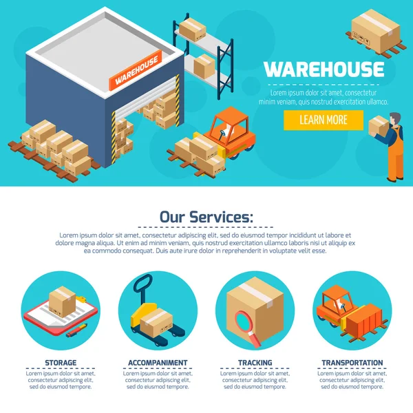 Warehouse Web Site — 图库矢量图片