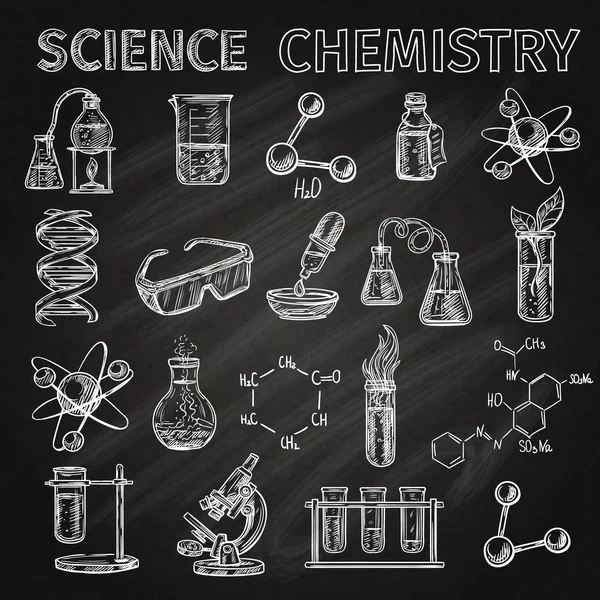 Scienza e chimica Icone Set — Vettoriale Stock