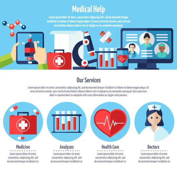 Sitio web médico — Vector de stock