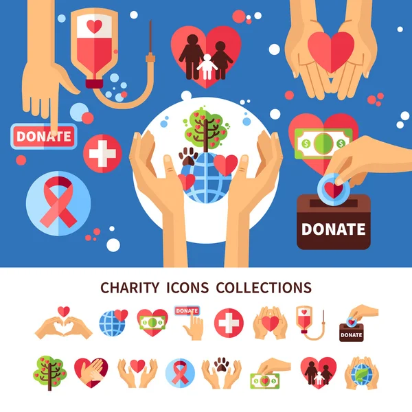 Charity Infographic Set — Stock Vector