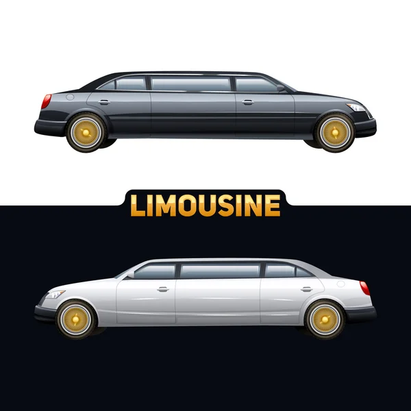 Limousine Auto Two Banners Set — Vetor de Stock