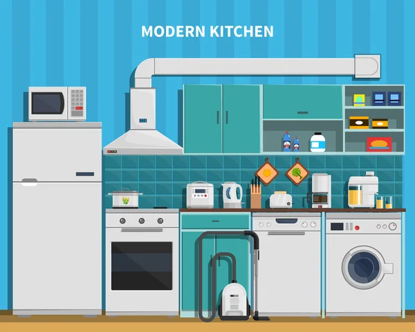 Cocina moderna fondo — Vector de stock