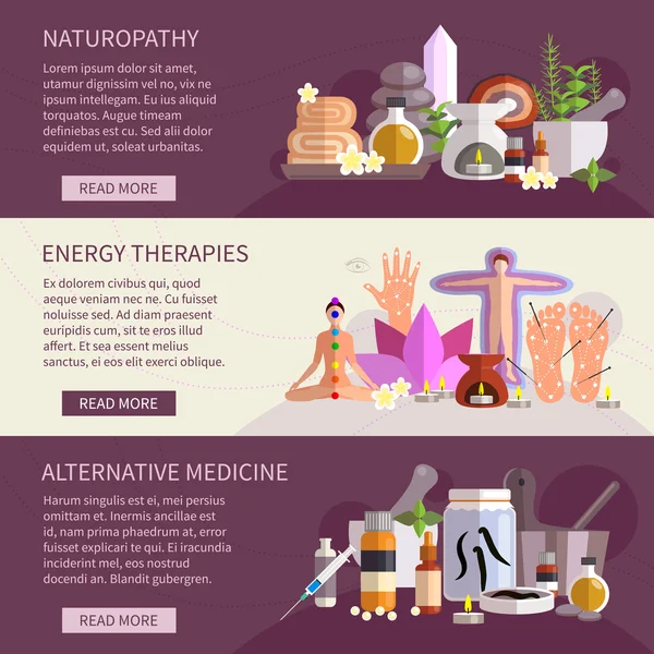 Alternative Medicine Banners — Stock Vector