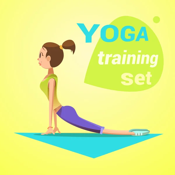 Yoga retro cartoon — Stockvector