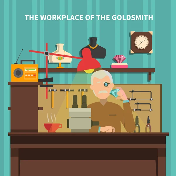 Lieu de travail de Goldsmith Illustration — Image vectorielle