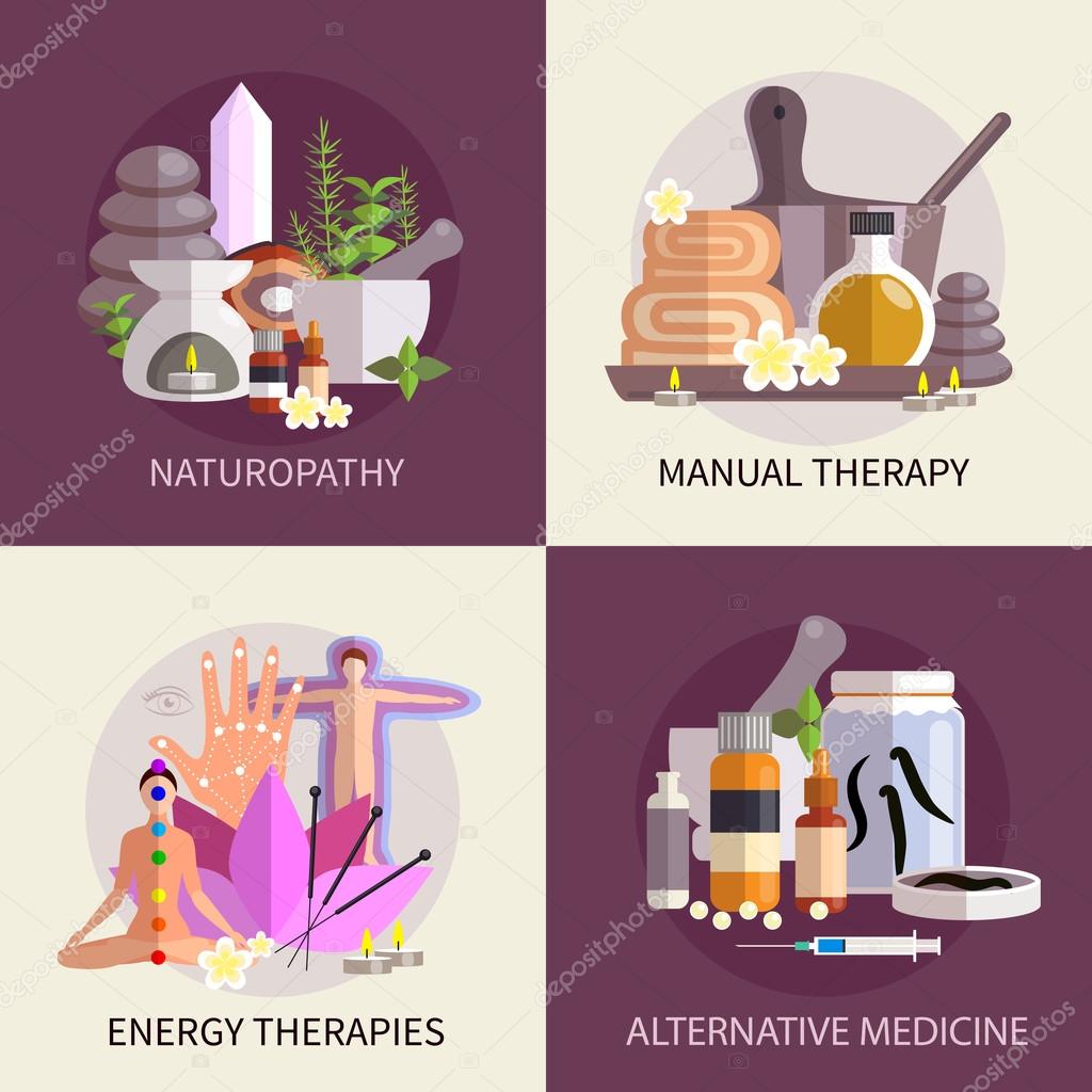 Alternative Medicine Design Concept Set