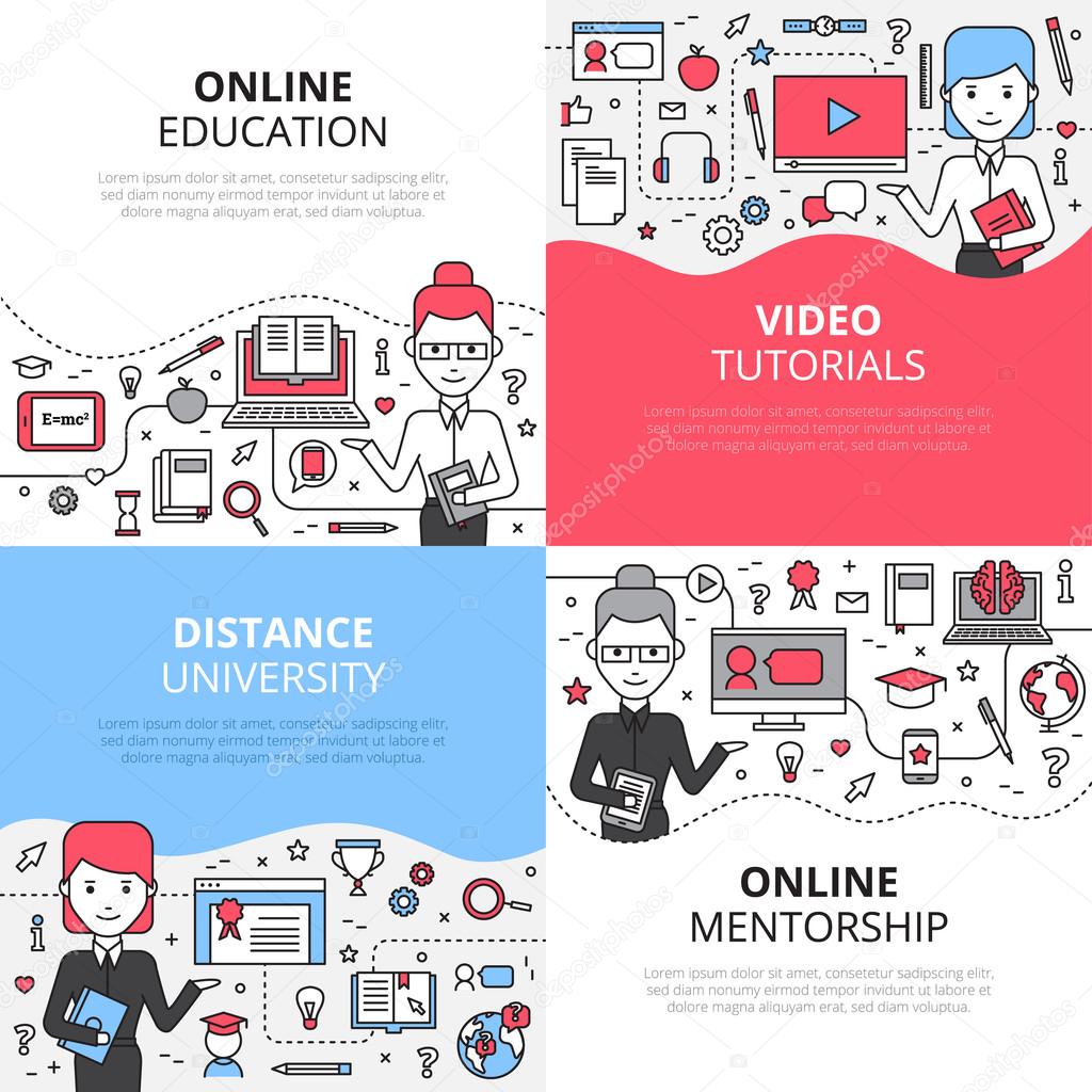 Online Education Design Concept Set