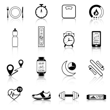 Fitness izci siyah simgeler