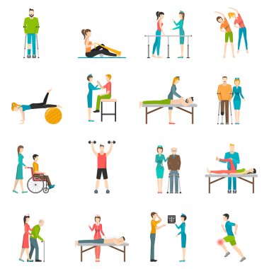 Physiotherapy Rehabilitation Color Icons