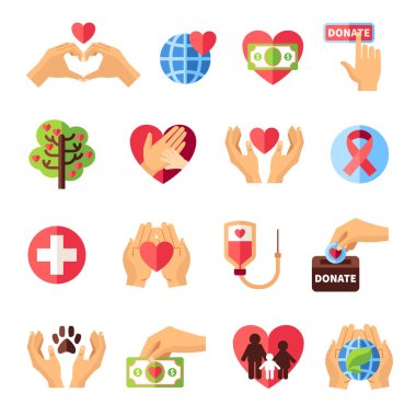 Charity Icons Set clipart