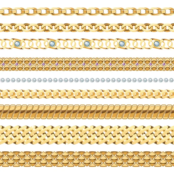 Ensemble de chaînes de bijoux — Image vectorielle