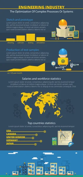 Engineer industry infographic — Διανυσματικό Αρχείο