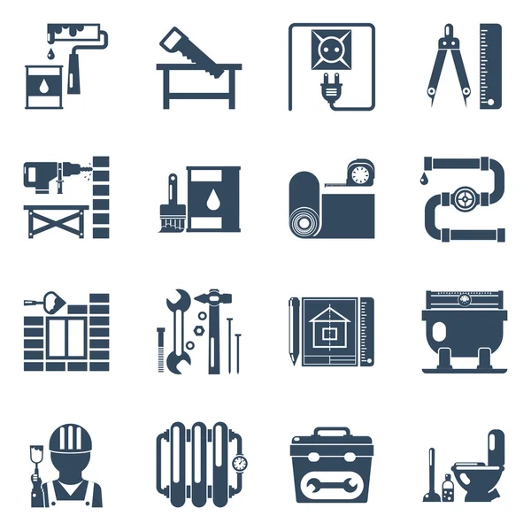 Home Repair Black Icons Collection — Stockový vektor