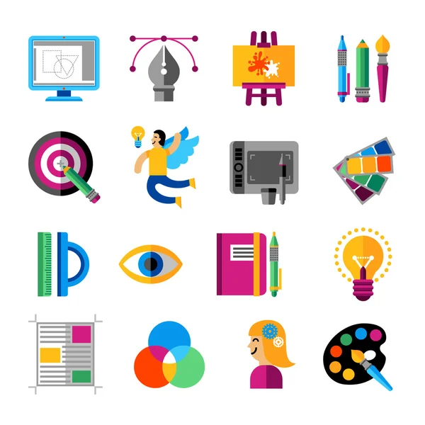 Conjunto de iconos de diseñador creativo — Vector de stock