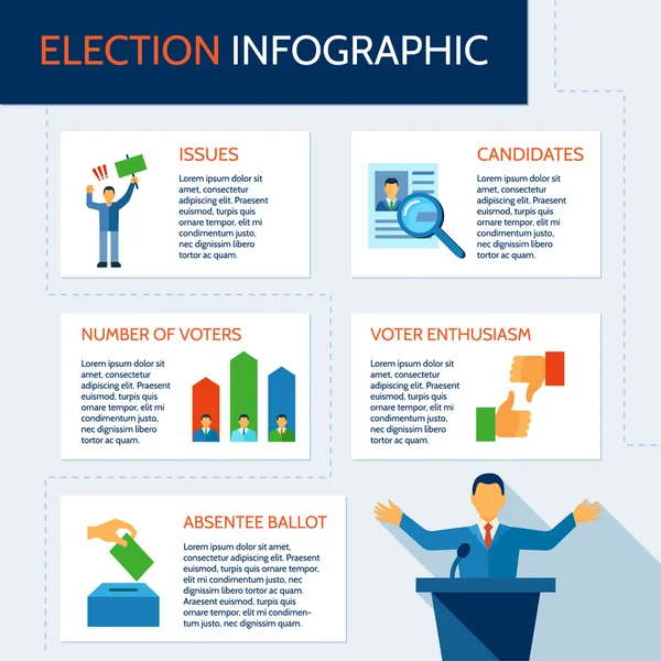 Conjunto de Infográficos de Eleição — Vetor de Stock