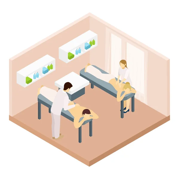 Massage Room Isometric Illustration — Stockový vektor