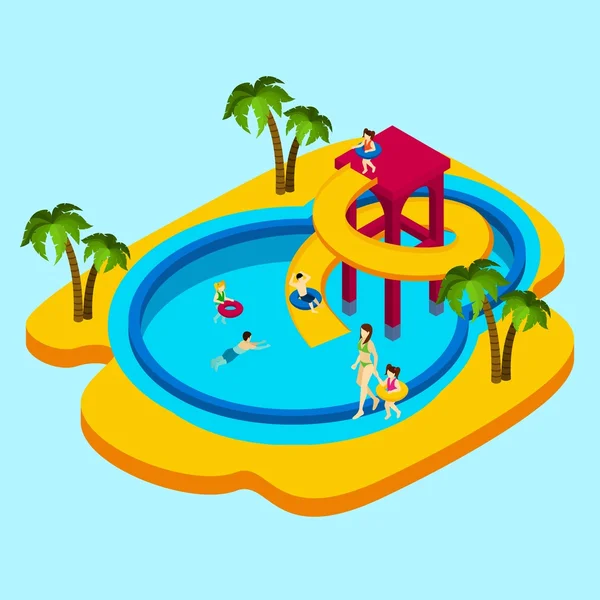 Illustration zum Wasserpark — Stockvektor
