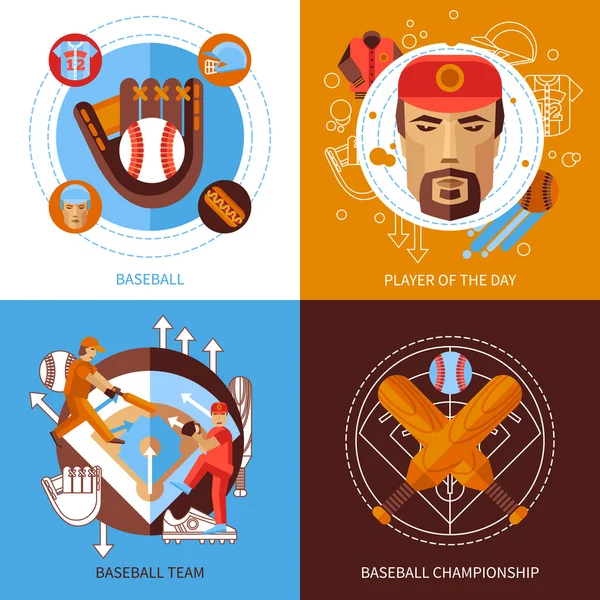 Baseball Concept Icons Set — Stockvector