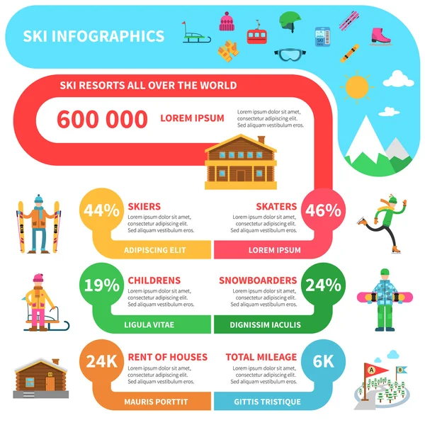 Winter sport infographics — Stockvector