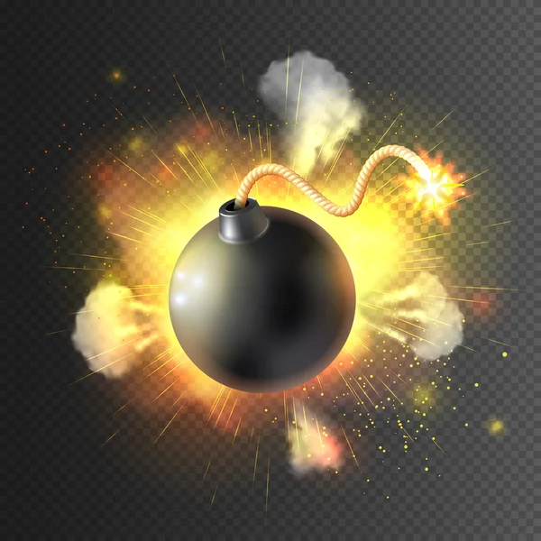 Boom Bomb Exploding Festive Poster Print — Stockvector