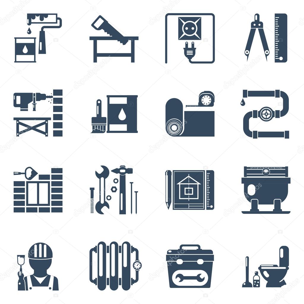 Home Repair Black Icons Collection
