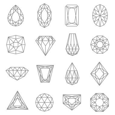 Jewels Line Icons Set